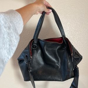 Hammitt Black Shoulder Bag with Red Interior
